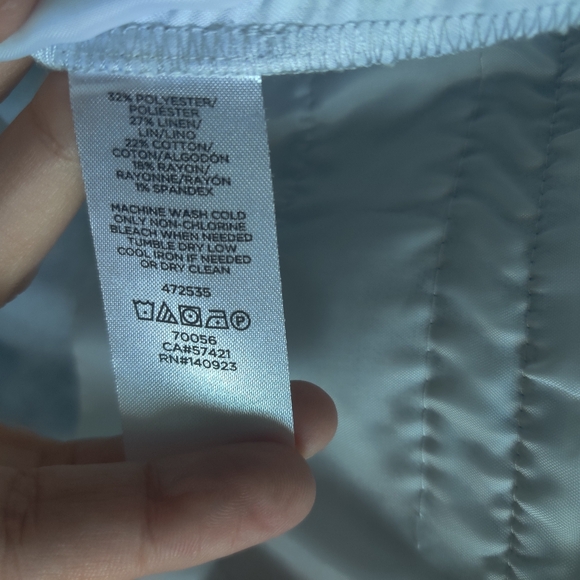 LOFT Soft Sky Blue Linen Cotton-blend Straight Leg Pants Business Casual_10 - Picture 3 of 8